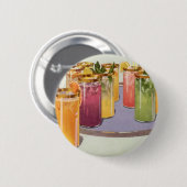 Vintage Getränke, Getränke mit Eiskuben auf einem Button (Vorne & Hinten)