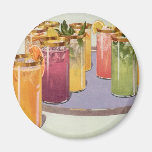 Vintage Getränke, Getränke mit Eiskuben auf einem Magnet (Vorne)