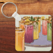 Vintage Getränke, Getränke mit Eiskuben auf einem Schlüsselanhänger (Vorderseite)