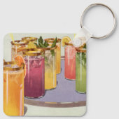 Vintage Getränke, Getränke mit Eiskuben auf einem Schlüsselanhänger (Rückseite)