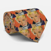 Vintage Getränke, glückliche Frau mit Kaffee-Tasse Krawatte (Gerollt)