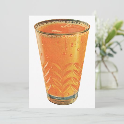 Vintage Getränke, Orangensaftglas - Frühstück (Stehend Vorderseite)