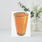 Vintage Getränke, Orangensaftglas - Frühstück Postkarte (Stehend Vorderseite)