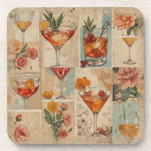 Vintage Getränke und Blume Getränkeuntersetzer (Vorderseite)