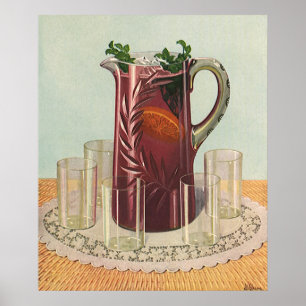 Vintage Getränke und Getränke, Krug Sangria Poster