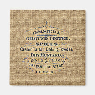 Vintage-Getreidesack-Stil Supermarkt Schild Jute Magnet