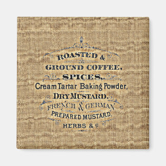 Vintage-Getreidesack-Stil Supermarkt Schild Jute Magnet