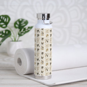 Vintage getrocknete gepresste Wildblumen Kräuter B Trinkflasche