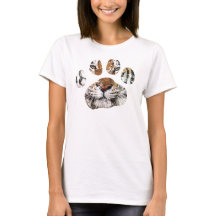 Vintage getrocknete Tigerpranken-T-Shirt für Damen