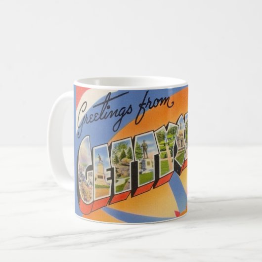 Vintage Gettsyburg PA  Kaffeetasse (Vorderseite Links)