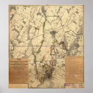 Vintage Gettysburg-Schlachtfeld-Karte (1898) Poster