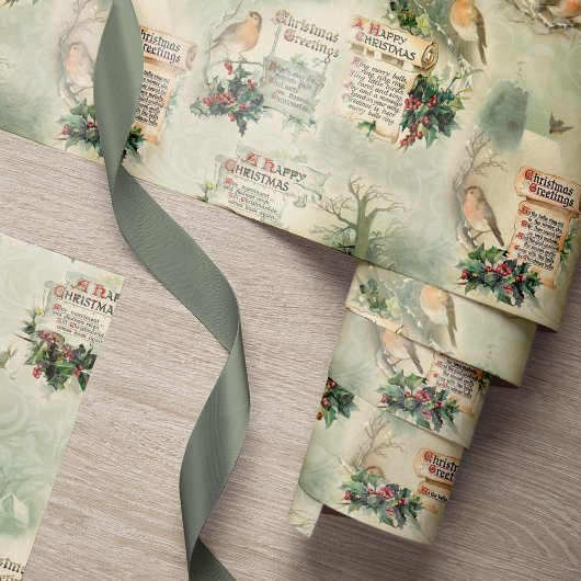 Vintage Gewänder und Weihnachtsgrüße Geschenkpapier