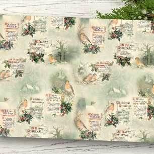 Vintage Gewänder und Weihnachtsgrüße Seidenpapier