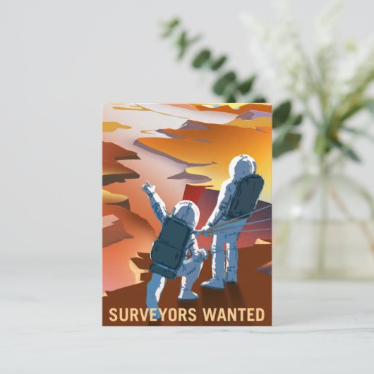 Vintage "Gewollt" Mars Einstellung Postkarte (Stehend Vorderseite)