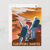 Vintage "Gewollt" Mars Einstellung Postkarte (Vorne/Hinten)