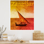 Vintage Gewürzinseln Sansibar Reiseplaner Poster (Küche)