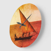 Vintage Gewürzinseln Sansibar Runde Uhr (Winkel)