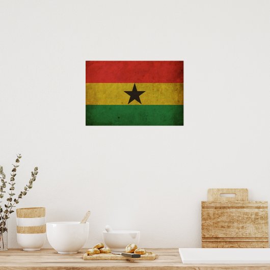 Vintage Ghana-Flagge Poster (Küche)