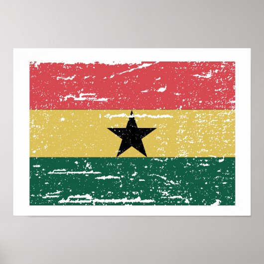 Vintage Ghana-Flagge Poster (Vorne)