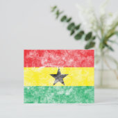 Vintage Ghana-Flagge Postkarte (Stehend Vorderseite)