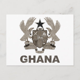 Vintage ghanaisches Staatswappen Postkarte