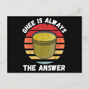Vintage Ghee ist immer die Antwort Retro-Food-Lieb Feiertagspostkarte