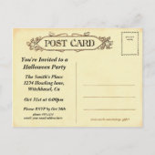 Vintage Ghost-Einladung Postkarte (Rückseite)