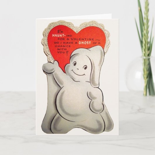 Vintage Ghost Valentine Grußkarte Feiertagskarte (Vorderseite)