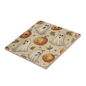 Vintage Ghosts & Pumpkins Halloween-Muster Fliese (Seite)
