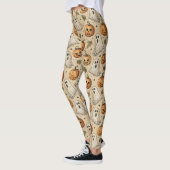 Vintage Ghosts & Pumpkins Halloween-Muster Leggings (Links)
