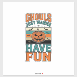 Vintage Ghouls wollen einfach nur Spaß Halloween-S Aufkleber