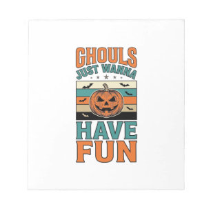 Vintage Ghouls wollen nur Spaß haben Halloween-Shi Notizblock