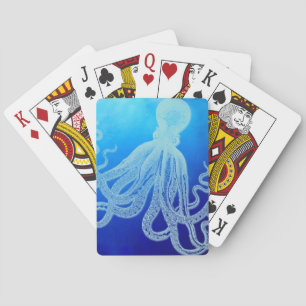 Vintage Giant Octopus in Deep Blue Ocean Spielkarten