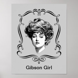 Vintage Gibson Girl Kunst Poster
