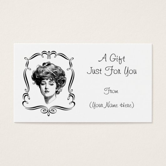 Vintage Gibson Girl Personalisierte Geschenkkarte (Vorderseite)