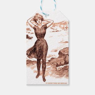 Vintage Gibson Girl Strand Meerjungfrau Badeanzug- Geschenkanhänger