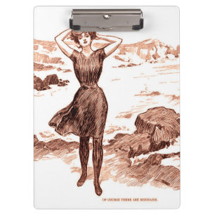 Vintage Gibson Girl Strand Meerjungfrau Badeanzug- Klemmbrett