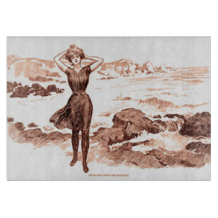 Vintage Gibson Girl Strand Meerjungfrau Badeanzug- Schneidebrett