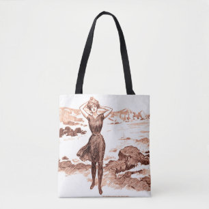 Vintage Gibson Girl Strand Meerjungfrau Badeanzug- Tasche