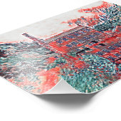 Vintage Gibson Mill Red Impressionist Sketch Fotodruck (Ecke)