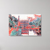 Vintage Gibson Mill Red Impressionist Sketch Leinwanddruck (Vorderseite)