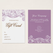 Vintage Gift Card Spring Lila Acanthus (Vorne & Hinten)