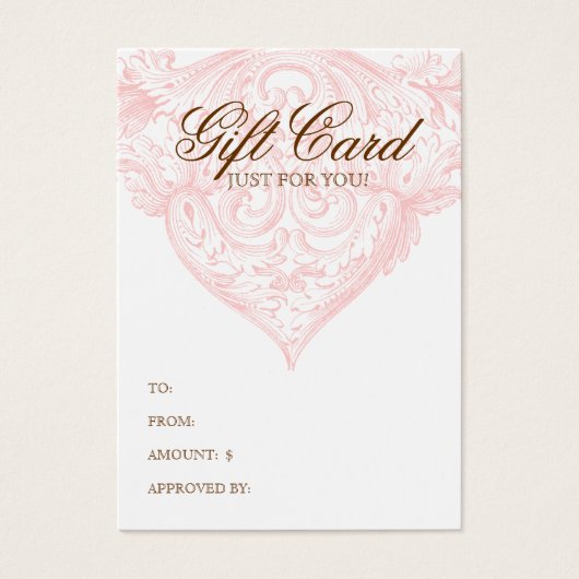Vintage Gift Card Spring Pink Acanthus (Vorderseite)