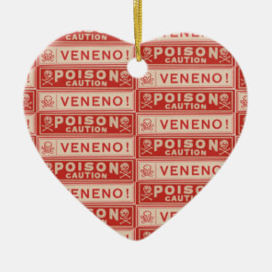 Vintage-Giftlabels Keramik Ornament