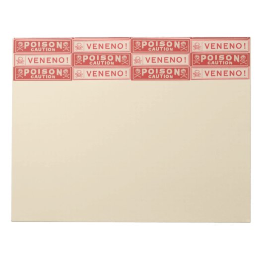 Vintage Giftmarkierungen Notizblock (Vorderseite)