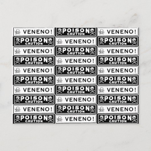 Vintage Giftmarkierungen Postkarte (Vorderseite)