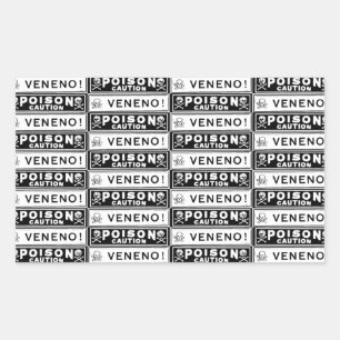 Vintage Giftmarkierungen Rechteckiger Aufkleber