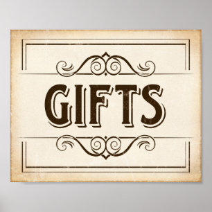 Vintage GIFTS-Signatur Poster