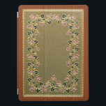 Vintage Gilt Floral Book Cover<br><div class="desc">Historische französische Vergoldung und Lederbücherumschlag ca. 1900 mit goldenen Veilchen, Blätter und Blume auf grünem Leder. Die Hintergrundfarbe kann bearbeitet werden. Fotografische Reproduktion - Ledertextur wird simuliert.</div>