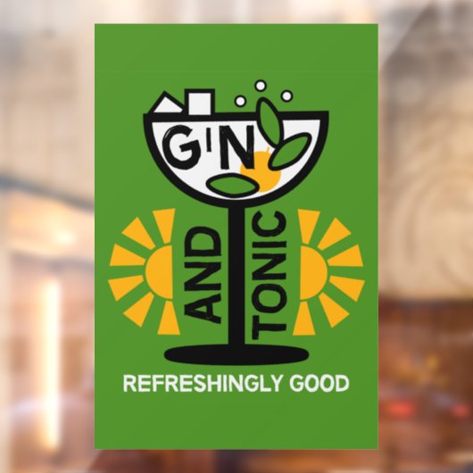 Vintage Gin And Tonic Art Fensteraufkleber (Blatt 2)